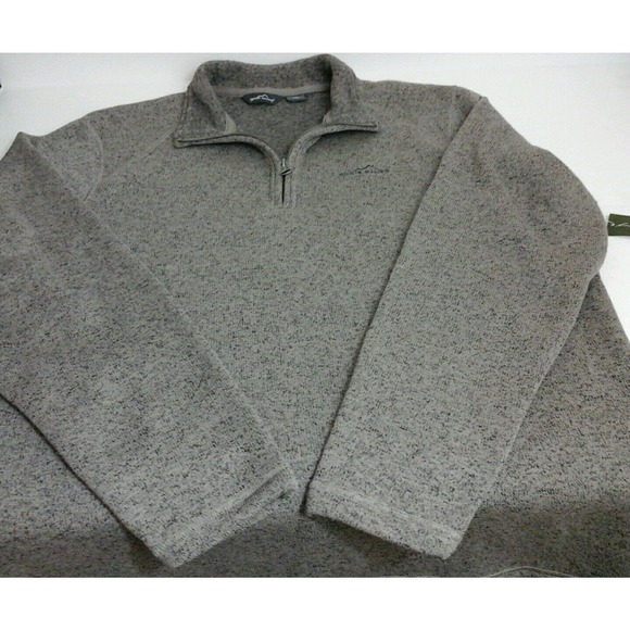 NWT Eddie Bauer Men's Tan Speckled Pullover 1/2 Zip Sweater size XL 120220-0417 - Picture 7 of 7